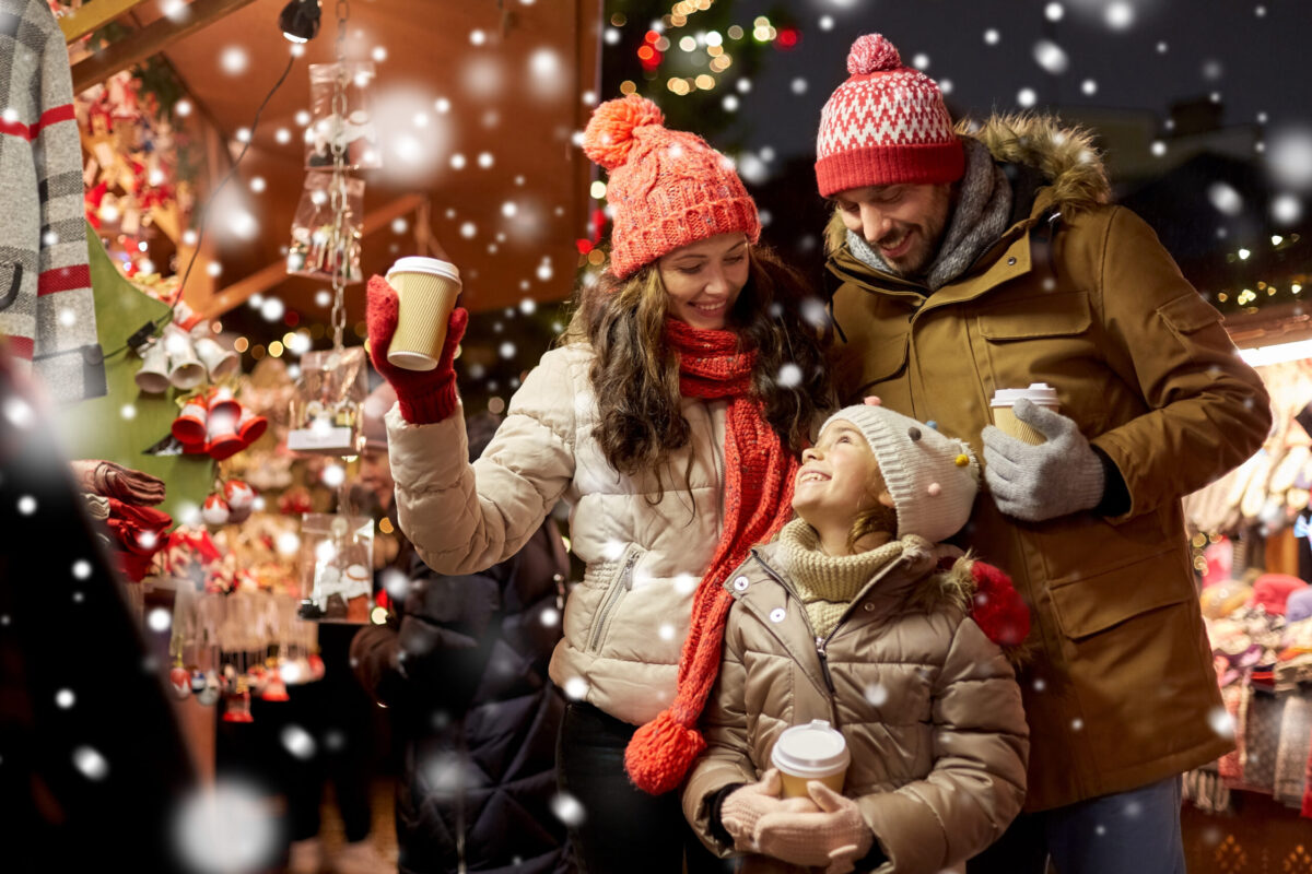 Traditional Christmas stalls at Frankfurt market during luxury day trip