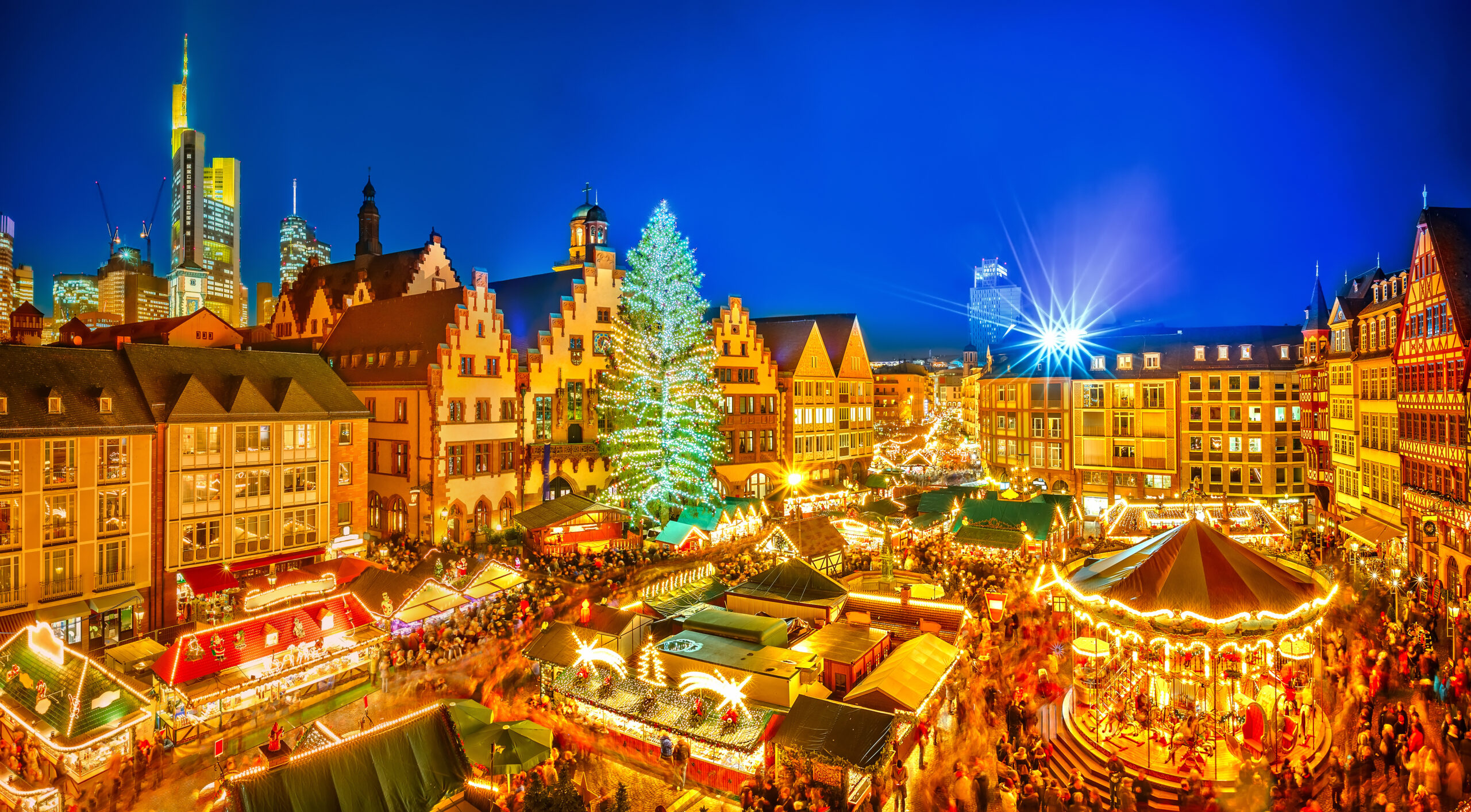 Take a Private Jet to Germany for a days shopping at the Christmas Market in Frankfurt. 