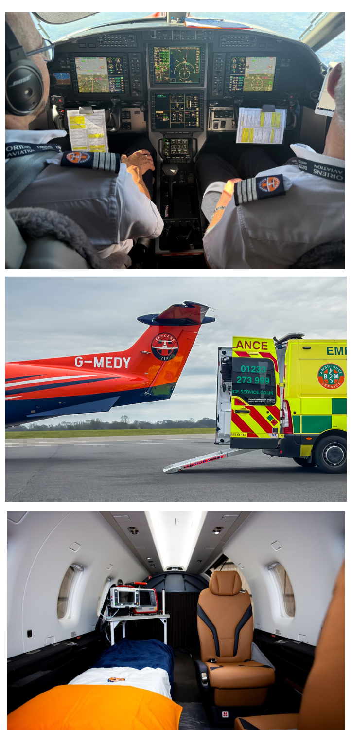 SkyCare provides air ambulance, ground ambulance, and medical escort services from Portugal to the UK, including from Faro and the Algarve