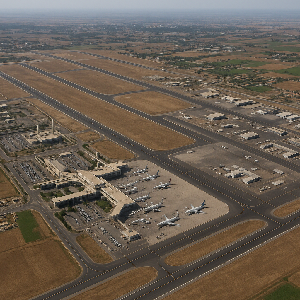 Aerial view of morocco-Mohammed-V-International-Airport-CMN-in-Casablanca, city, and Morocco International Airport – SkyCare air ambulance coverage area