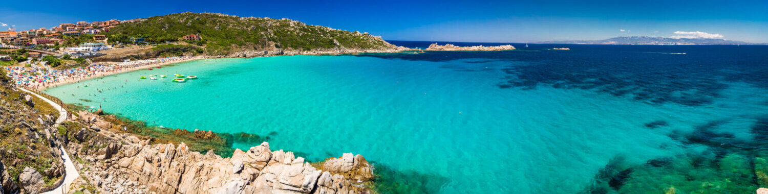 Air ambulance from Sardinia to the UK – Spiaggia di Rena Bianca beach in northern Sardinia