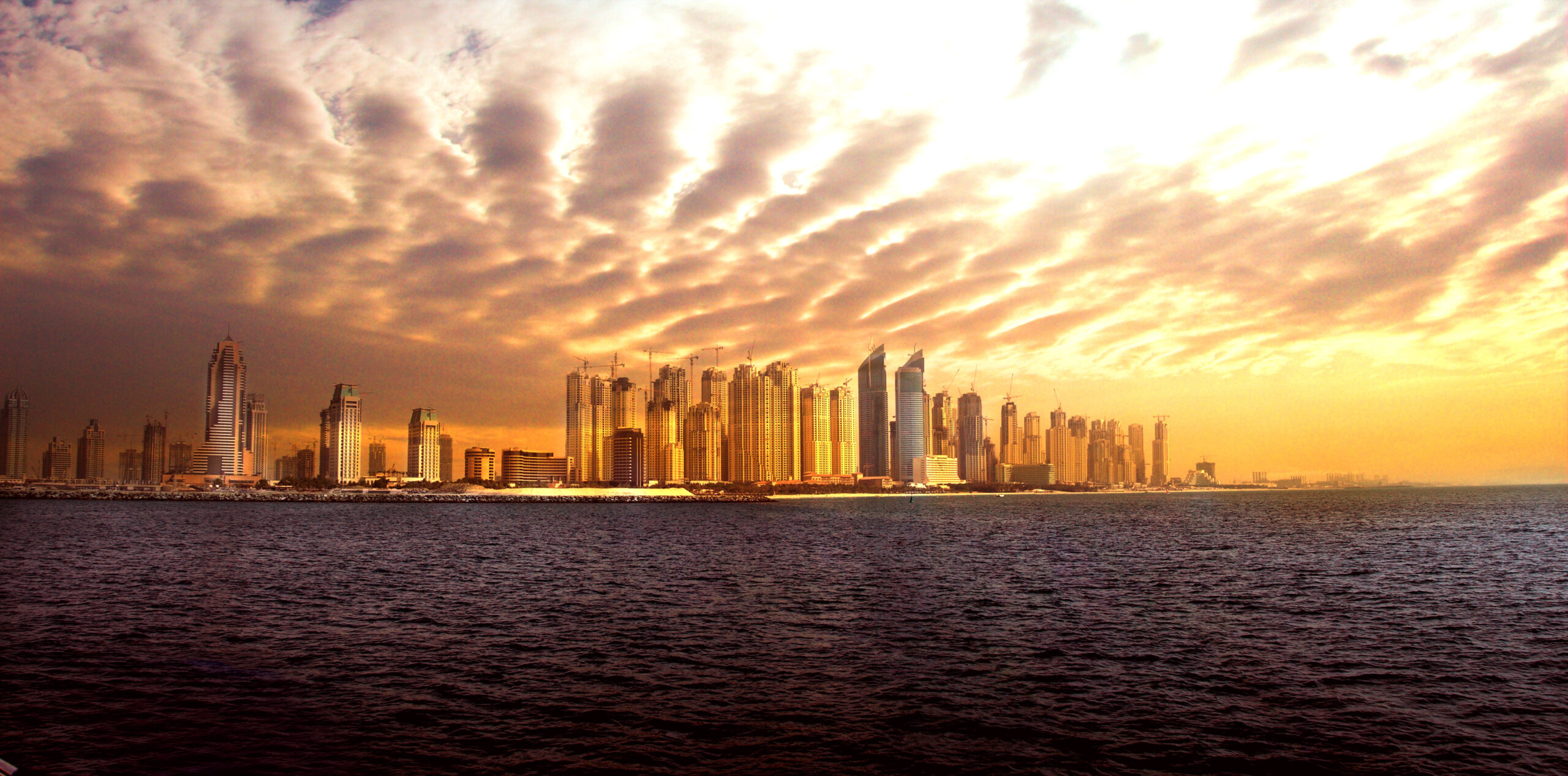 Dubai seafront skyline representing air ambulance and medical transfers from the Middle East to the UK