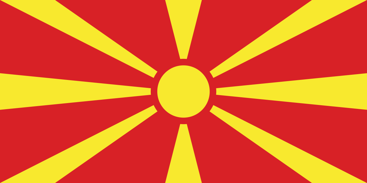 Flag of North Macedonia symbolising medical repatriation services to the UK