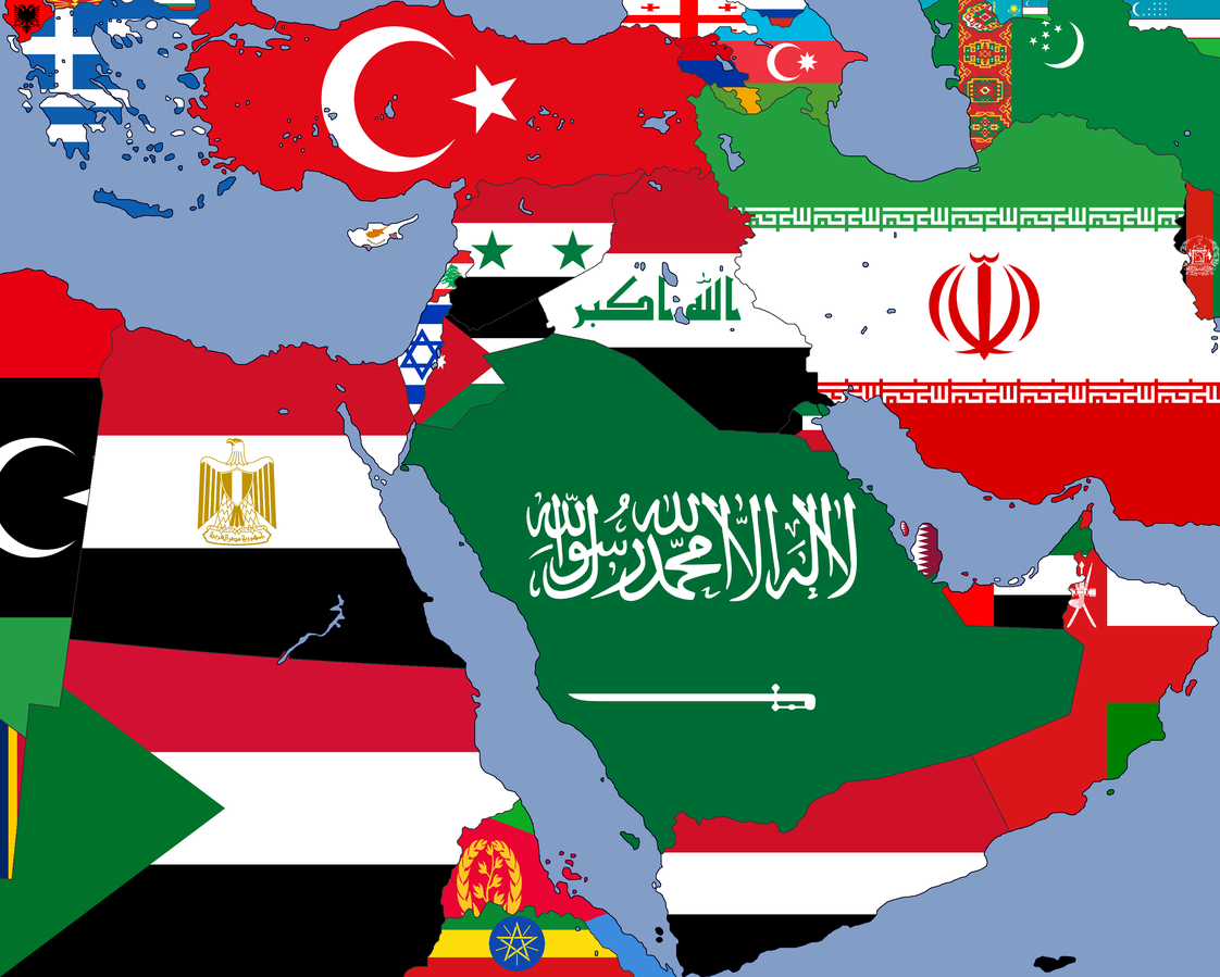 Symbolic Middle East flag used to represent medical transfers from the region to the UK