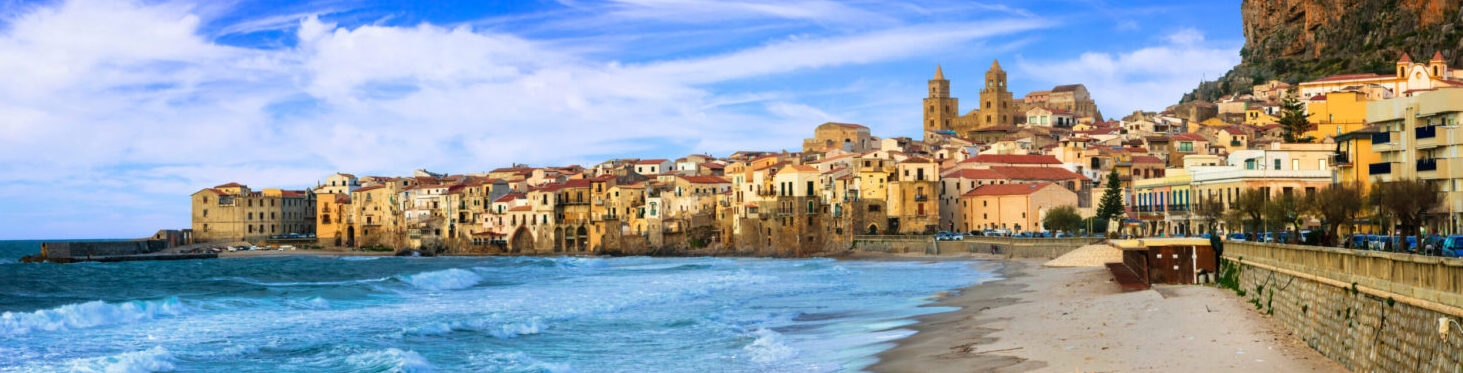 View of Sicily with an air ambulance aircraft used for medical repatriation
