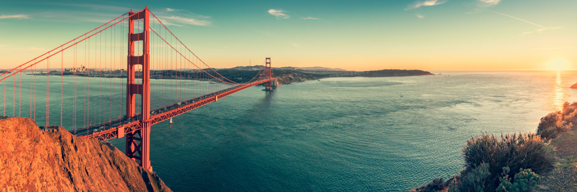 Golden Gate Bridge in San Francisco representing air ambulance repatriation from California to the UK
