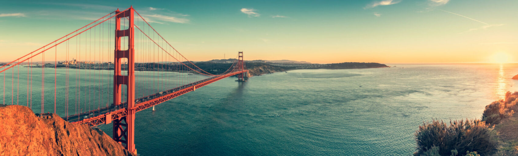 Golden Gate Bridge in San Francisco representing air ambulance repatriation from California to the UK