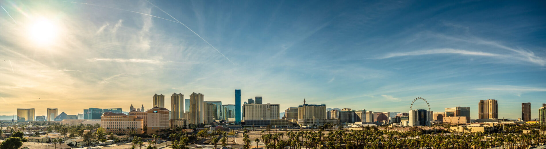 Air ambulance on tarmac in Las Vegas ready for medical repatriation to the UK