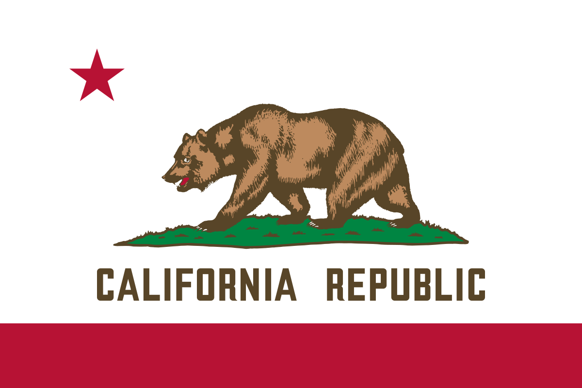 California state flag symbolising medical flights from California to the UK