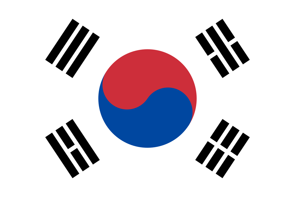 South Korea flag representing South Korea to London medical flight and air ambulance services