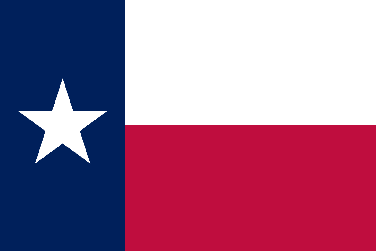 Texas state flag representing medical evacuation services from Texas to the United Kingdom