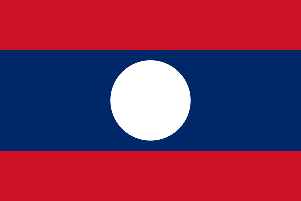 Laos national flag representing air ambulance and medical repatriation services