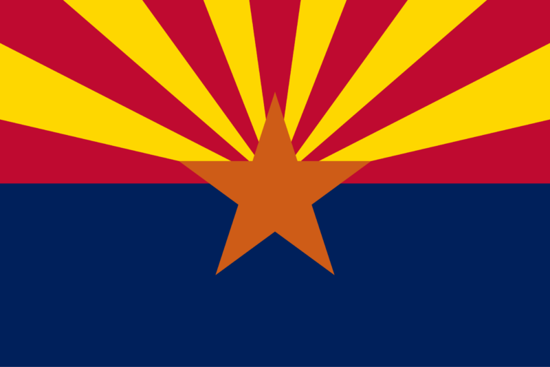 Arizona state flag symbolising medical flights and repatriation services to the UK.