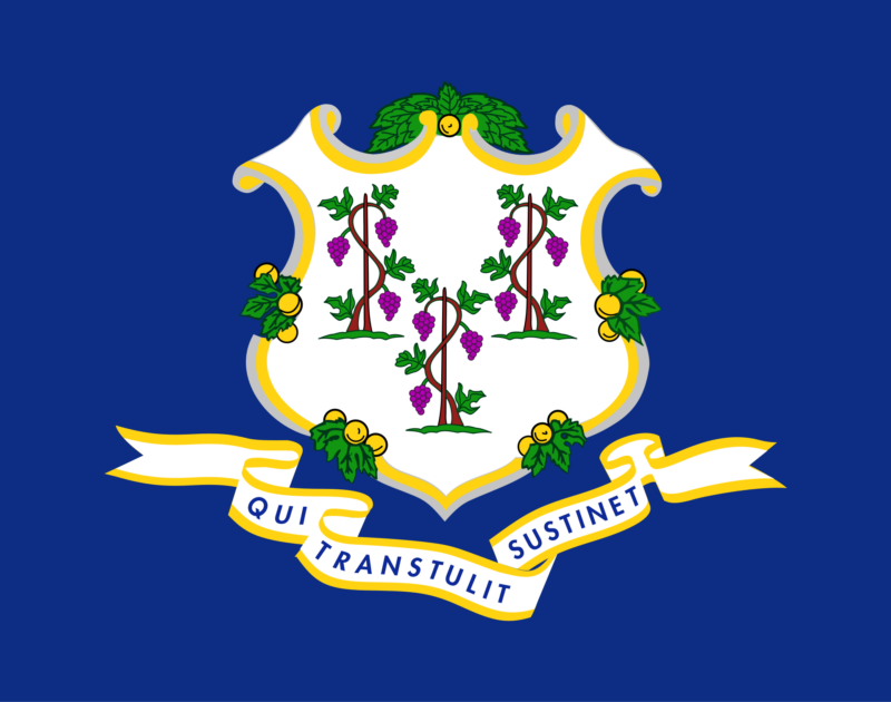 Connecticut state flag representing medical evacuation services to the UK