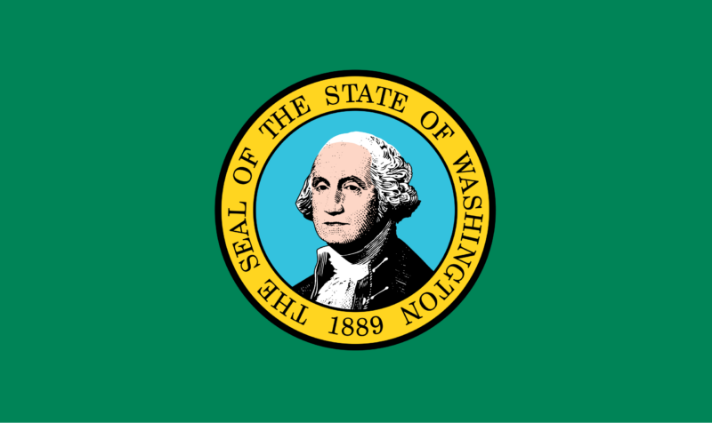 Washington State flag symbolising medical flights and repatriation services to and from the UK