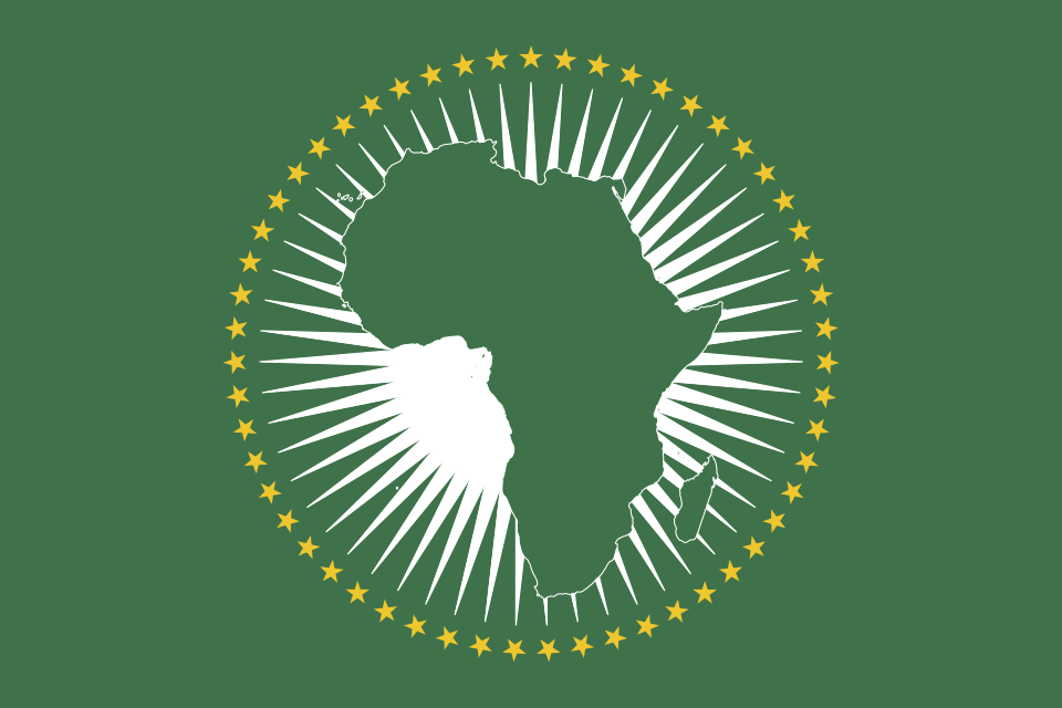 African Union flag representing medevac from Africa to the UK