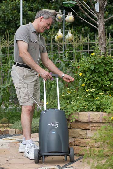 SeQual Eclipse 5 portable oxygen concentrator for continuous flow and pulse-dose oxygen therapy